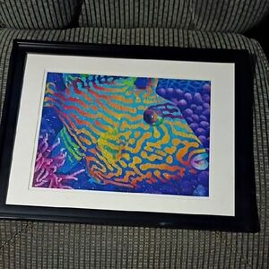 Vibrant Fish Art in Black Frame
